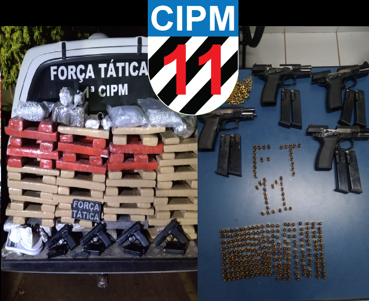 Foragido da Interpol é preso durante ação que apreendeu drogas e armamento - Crédito: Divulgação/PM