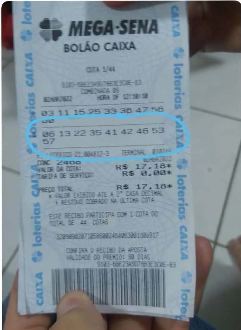 Bolão de S.José dos Pinhais raspa número milionário da Mega da Virada